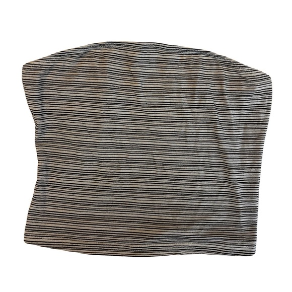 SHEIN Tops - SHEIN Black and White Striped Crop Top Tube Top